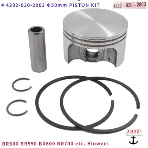 Br600 Piston Kit 50mm 4282 030 2003 Fits Stihl Br500 Br550 Br700 4 Mix 64 8cc