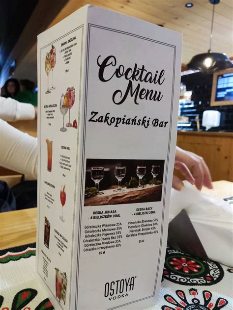 Menu at Zakopiański Bar Zakopane