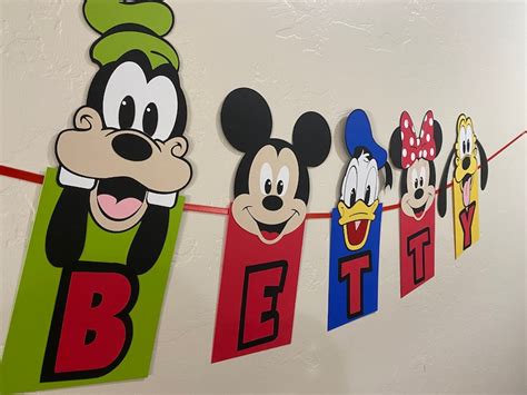 Mickey Mouse Banner Mickey Mouse Birthday Banner Mickey Etsy