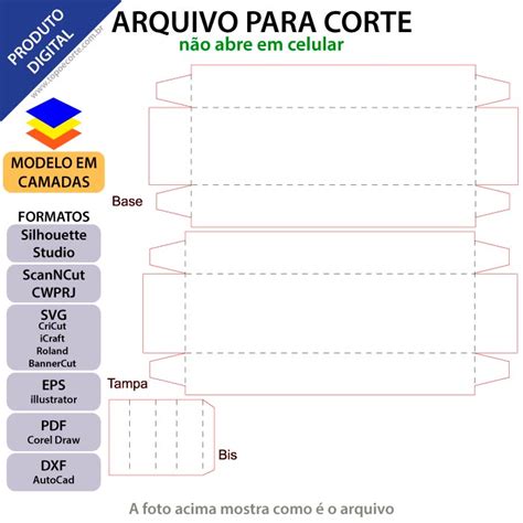 Arquivo Molde De Caixa Bis Tampa Topo E Corte