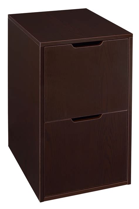 Niche Mod Freestanding Pedestal Two Drawer Filing Cabinet Truffle