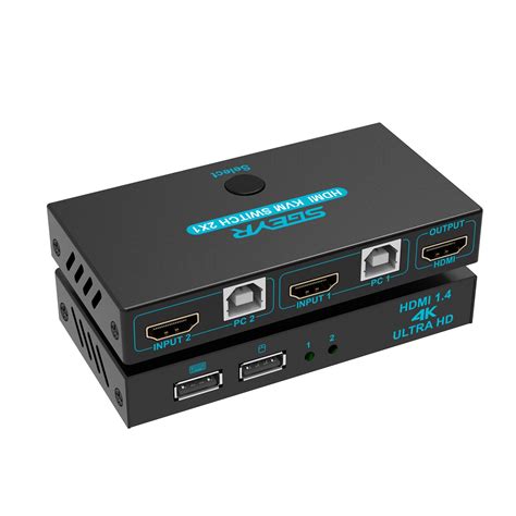 Sgeyr 2 Port Usb 4k Hdmi Kvm Switch 2x1 Switcher W Grandado