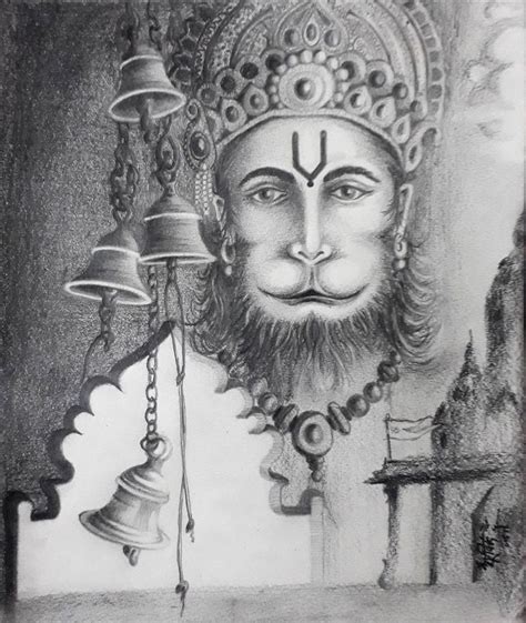 Pencil Drawing Of Lord Hanuman - Drawing Bal Hanuman Pencil Sketch ...