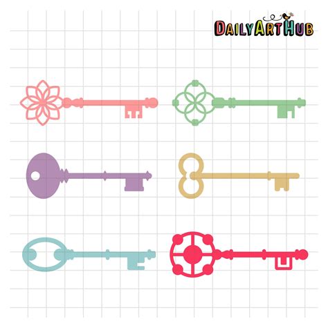 Vintage Keys Clip Art Set – Daily Art Hub // Graphics, Alphabets & SVG