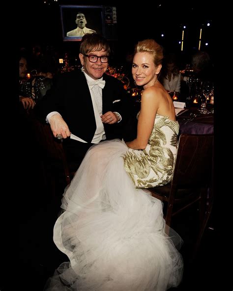 Photo Elton John Et Naomi Watts Lors Du E White Tie And Tiara Ball