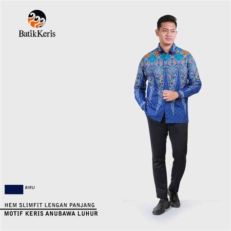 Jual Batik Keris Hem Slimfit Lengan Panjang Keris Anubawa Luhur