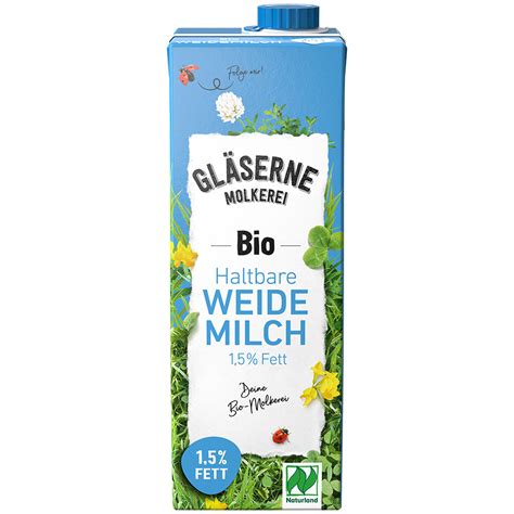 Gläserne Molkerei Bio Weidemilch haltbar 1 5 Fett 12 x 1l online kaufen