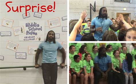 Charles Tillman surprises students at Stony Point Elementary School | Middle School Rules