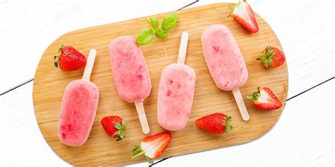 Receta de paletas de helado de fresa y crema Endulzante sin calorías