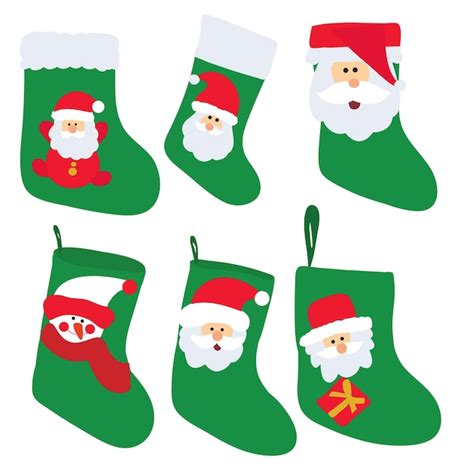 Premium Vector Christmas Socks For Gifts Green