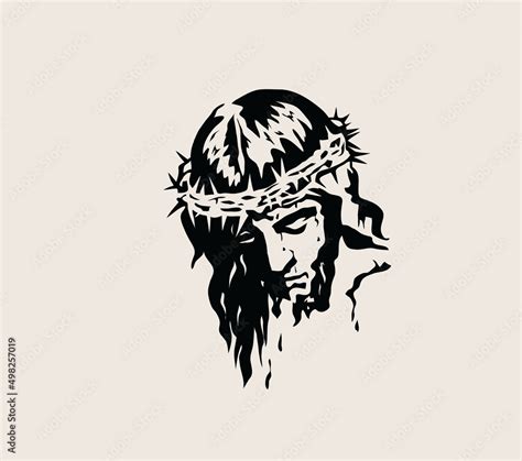 Jesus Face Silhouette, art vector design Stock Vector | Adobe Stock