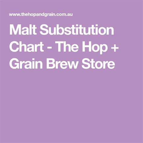 Malt Substitution Chart