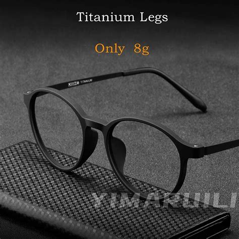 Yimaruili Ultralight Titanium Alloy Tr90 Myopia Glasses Retro Round Optical Prescription