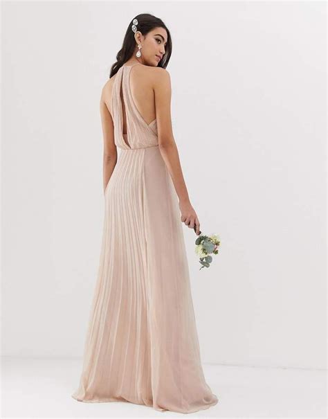 Asos Tall Design Tall Bridesmaid Pinny Maxi Dress With Ruched Bodice