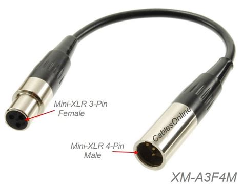 Cablesonline Xm A F M Mini Xlr Pin Male To Mini Xlr Pin Female