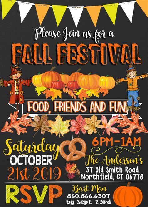 Unique Fall Festival Invitations Pumpkin Fall Harvest Party - Etsy