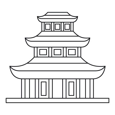 Buddhist Temple Icon Outline Style Vector Art At Vecteezy