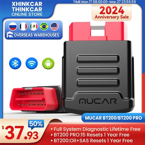 MUCAR BT200 Pro BT200 Automotive OBD2 Scanner Full System Car