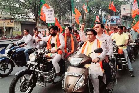 Bjp Bike Rally Of Bjp In Kolkata Dgtl Anandabazar