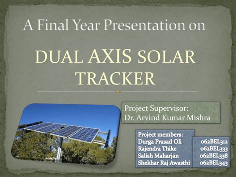 Pdf Presentation Slides Dual Axis Solar Tracer Design And