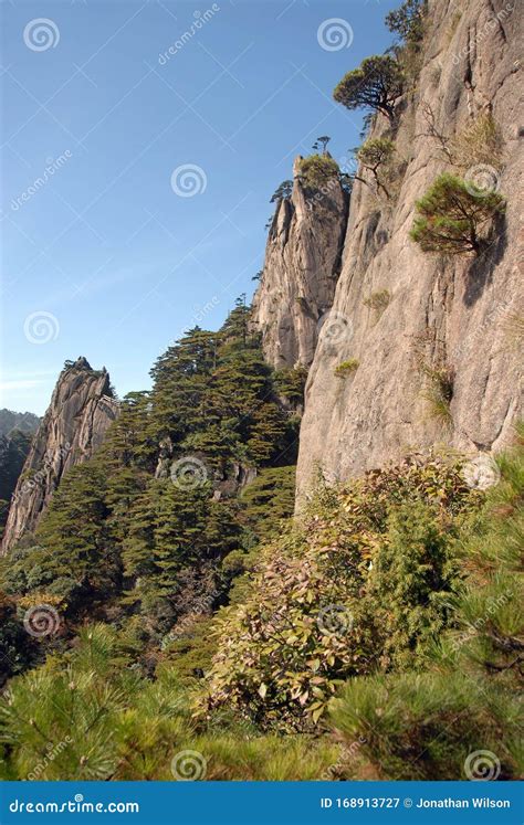 Huangshan Mountain In Anhui Province China Scenic View Of Mountain