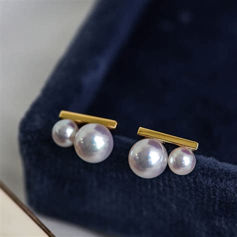 5a Four Akoya Pearl Handmade 18k Solid Yellow Gold Akoya Etsy