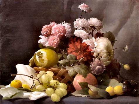 Fruit And Flower Still Life Art Bonito Roses Illustration Artwork