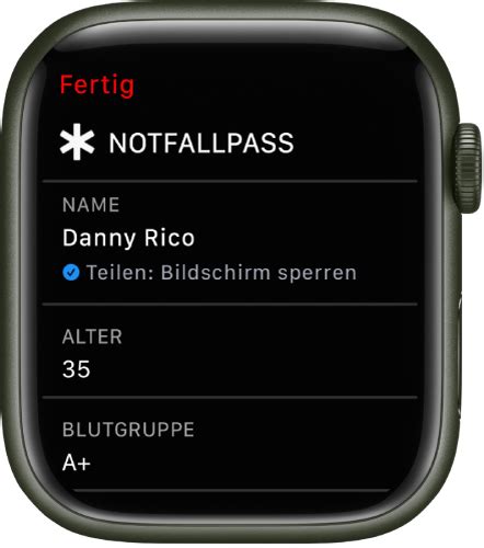 Einrichten Und Anzeigen Deines Notfallpasses Auf Der Apple Watch