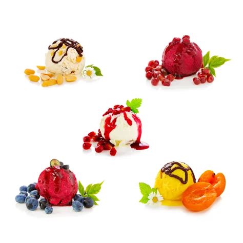 Mixed Ice Cream With Fruits Isolated Stock Photo By Swkunst 116888720