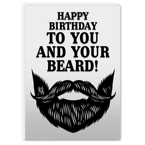 Purple Print House Mens Happy Birthday To You And Your Beard Card Funny Birthday Crazy Bearded