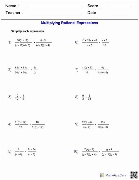 49 Simplifying Algebraic Expressions Worksheet Answers