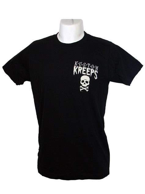 Mens Black T Shirt Kustom Kreeps Crossed Bones Skulls By Kustom Kreeps Clothing Another Way