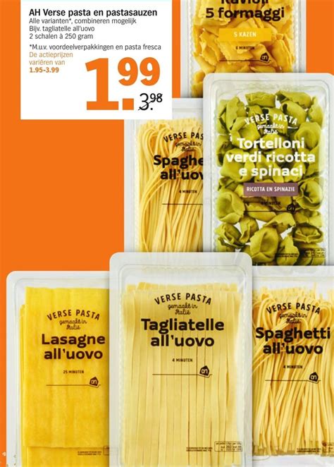 Ah Verse Pasta En Pastasauzen G Aanbieding Bij Albert Heijn