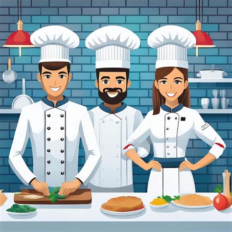 Premium Vector A Picture Of Chefs And A Woman In Chef Uniforms