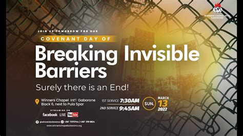 Covenant Day Of Breaking Invisible Barriers 13th March 2022 Youtube