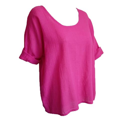 Fuschia Pink Linen Top Karisma