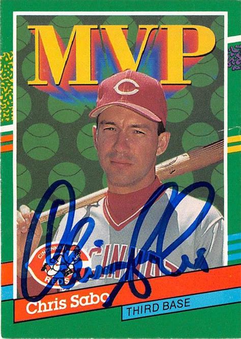 Chris Sabo autographed baseball card (Cincinnati Reds) 1991 Donruss ...