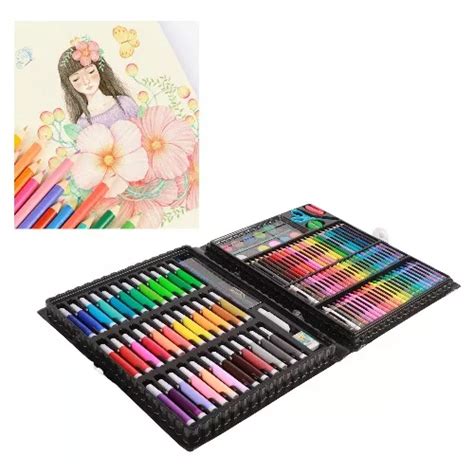 Set Arte Colores Crayones Plumones Acuarelas Estuche Pzs Cuotas