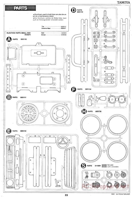 Tamiya 58048 Manual • Toyota 4x4 Pick Up Bruiser • Rcscrapyard