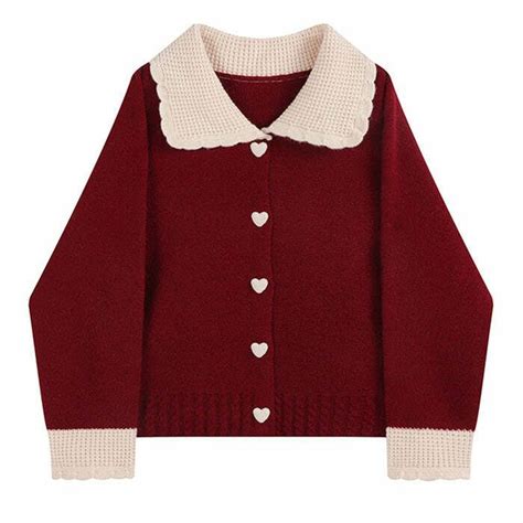 Preppy Collar Cardigan Knit Design Youthful Elegance In 2024 Cashmere Sweater Women