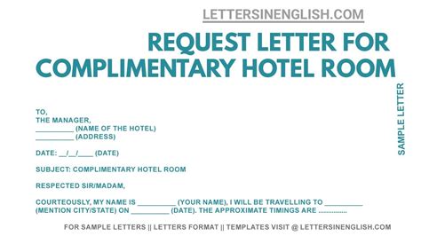 Letter For Complimentary Hotel Room Letter To Hotel Manager Youtube