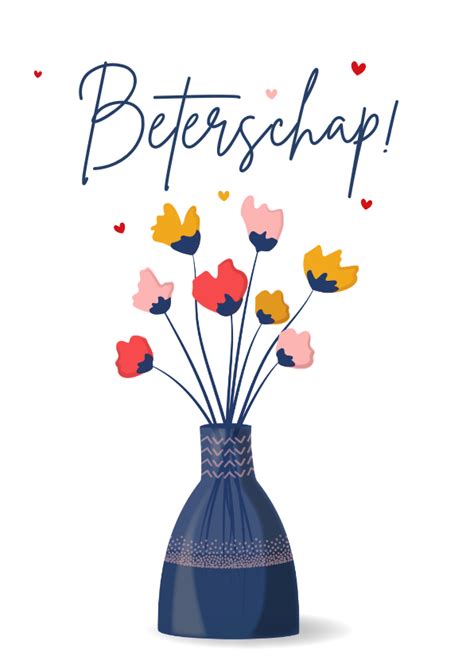 Beterschapskaart Met Kleurrijke Bloemen In Kaartje2go