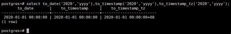 In Ivorysql The Function To Date To Timestamp To Timestamp Tz Result