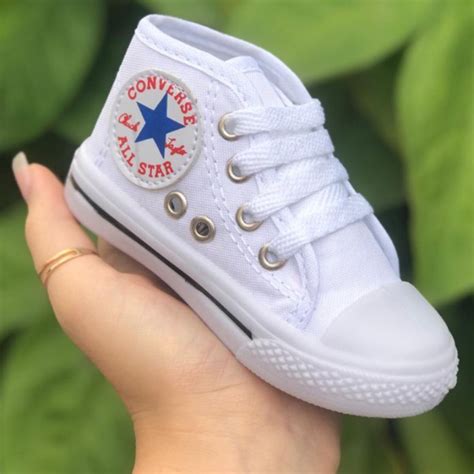 Bota Branco Tipo All Star Cano Alto Beb Inf Direto Da F Brica A