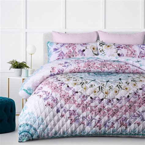 Koo Meadow Quilted Quilt Cover Set Multicoloured