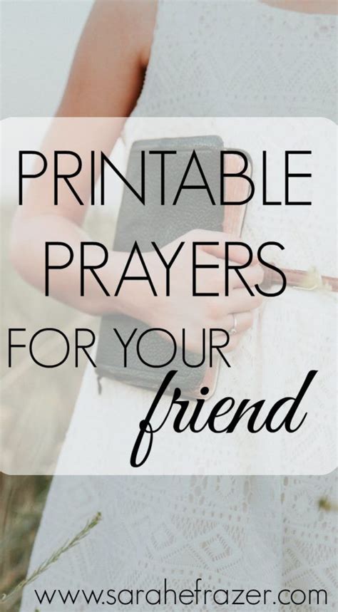 Printable Prayers For Your Friend Sarah E Frazer Printable Prayers