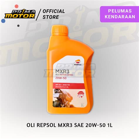 Jual Oli Mesin Motor Repsol MXR3 20W 50 1 Liter Shopee Indonesia