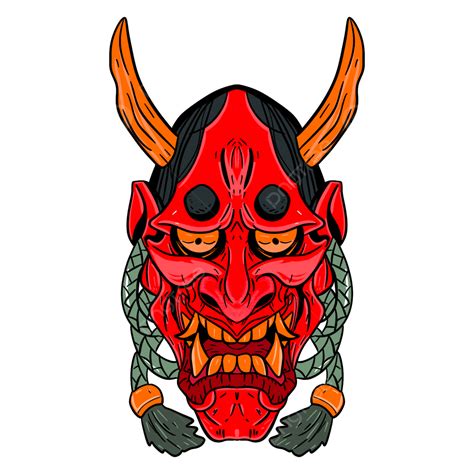 Oni Mask Red Demon Oni Mask Red Mask Png Transparent Clipart Image