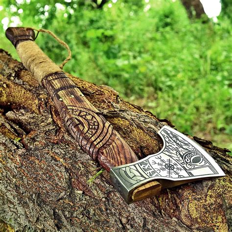 Viking Forged Axe Ragnar Viking Axe Personalised Hatchet Viking