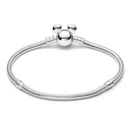 Pulsera Pandora Moments Cadena De Serpiente Con Cierre Mickey Mouse De